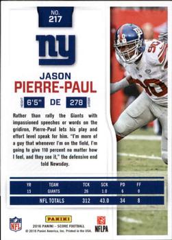 2016 Score - Scorecard #217 Jason Pierre-Paul Back