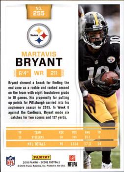 2016 Score - Scorecard #255 Martavis Bryant Back