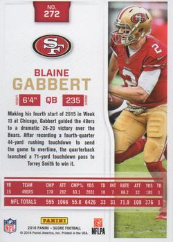 2016 Score - Scorecard #272 Blaine Gabbert Back