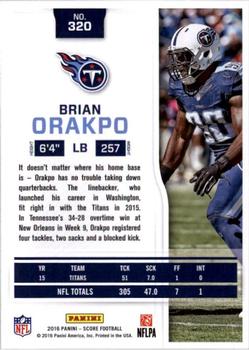 2016 Score - Scorecard #320 Brian Orakpo Back