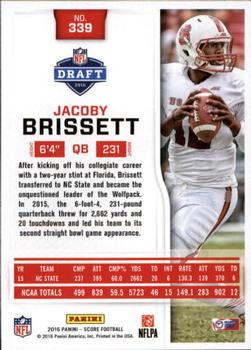 2016 Score - Scorecard #339 Jacoby Brissett Back