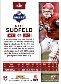 2016 Score - Scorecard #340 Nate Sudfeld Back