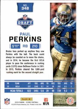 2016 Score - Scorecard #348 Paul Perkins Back