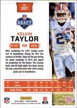 2016 Score - Scorecard #357 Kelvin Taylor Back