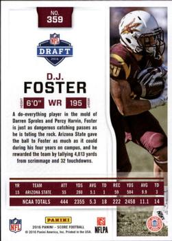 2016 Score - Scorecard #359 D.J. Foster Back