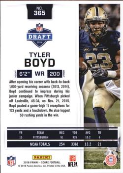 2016 Score - Scorecard #365 Tyler Boyd Back