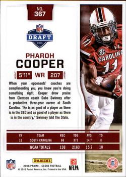 2016 Score - Scorecard #367 Pharoh Cooper Back