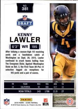 2016 Score - Scorecard #381 Kenny Lawler Back