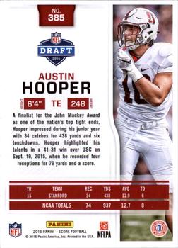 2016 Score - Scorecard #385 Austin Hooper Back
