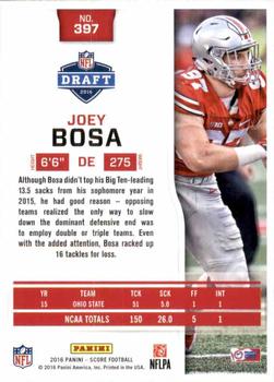 2016 Score - Scorecard #397 Joey Bosa Back