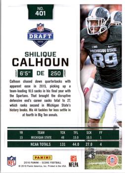 2016 Score - Scorecard #401 Shilique Calhoun Back