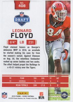 2016 Score - Scorecard #408 Leonard Floyd Back