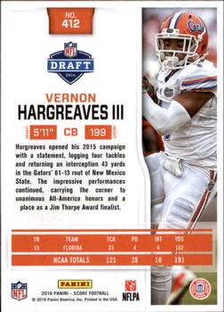 2016 Score - Scorecard #412 Vernon Hargreaves III Back