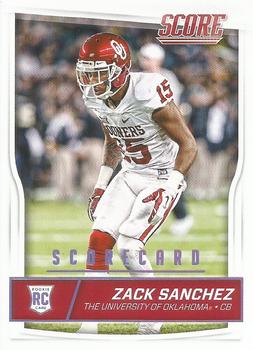 2016 Score - Scorecard #424 Zack Sanchez Front