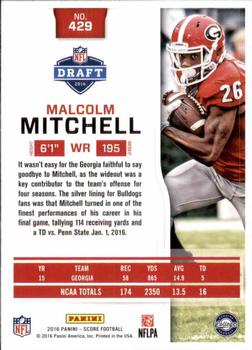 2016 Score - Scorecard #429 Malcolm Mitchell Back