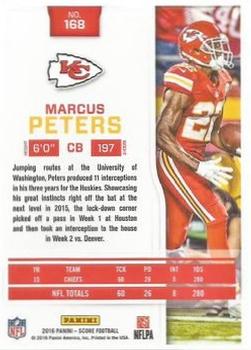 2016 Score - Gold Zone #168 Marcus Peters Back