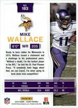 2016 Score - Gold Zone #183 Mike Wallace Back