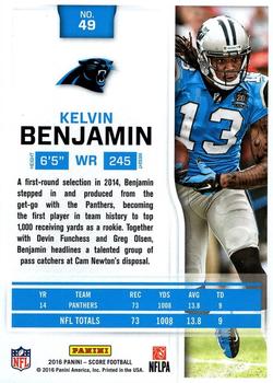 2016 Score - Artist's Proof #49 Kelvin Benjamin Back