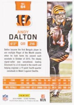 2016 Score - Artist's Proof #64 Andy Dalton Back