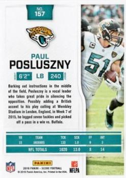 2016 Score - Artist's Proof #157 Paul Posluszny Back