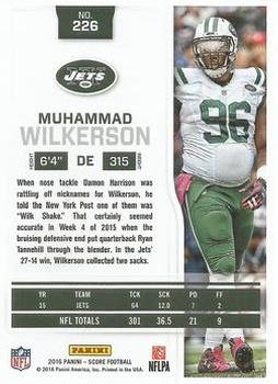 2016 Score - Artist's Proof #226 Muhammad Wilkerson Back