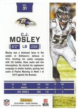 2016 Score - Red Zone #31 C.J. Mosley Back