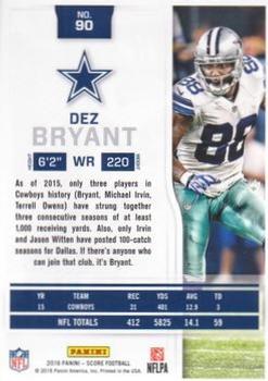 2016 Score - Red Zone #90 Dez Bryant Back