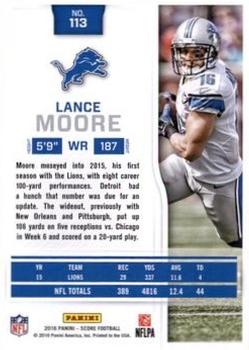 2016 Score - Red Zone #113 Lance Moore Back