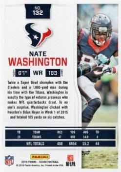 2016 Score - Red Zone #132 Nate Washington Back