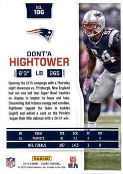 2016 Score - Red Zone #196 Dont'a Hightower Back