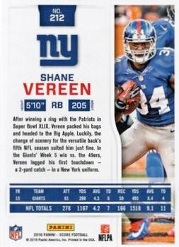 2016 Score - Red Zone #212 Shane Vereen Back