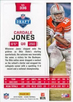 2016 Score - Red Zone #336 Cardale Jones Back