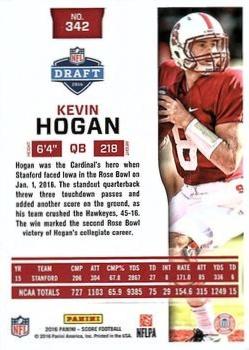 2016 Score - Red Zone #342 Kevin Hogan Back