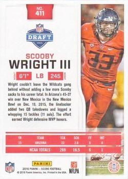 2016 Score - Red Zone #411 Scooby Wright Back