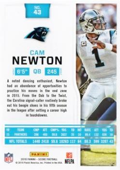 2016 Score - First Down #43 Cam Newton Back