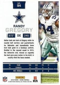 2016 Score - First Down #94 Randy Gregory Back