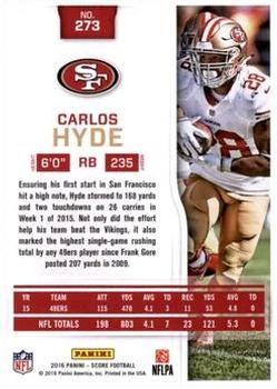 2016 Score - First Down #273 Carlos Hyde Back
