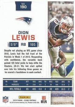 2016 Score - End Zone #190 Dion Lewis Back