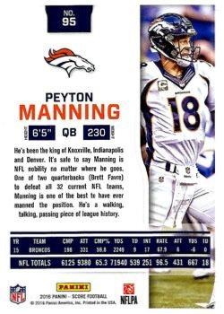 2016 Score - Jumbo Gold Zone #95 Peyton Manning Back