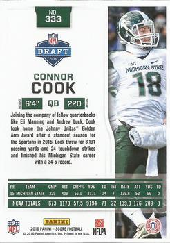 2016 Score - Jumbo Gold Zone #333 Connor Cook Back