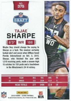2016 Score - Jumbo First Down #375 Tajae Sharpe Back