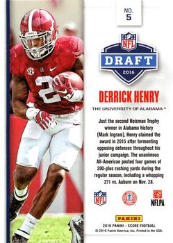 2016 Score - NFL Draft Gold #5 Derrick Henry Back