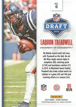 2016 Score - NFL Draft Gold #6 Laquon Treadwell Back