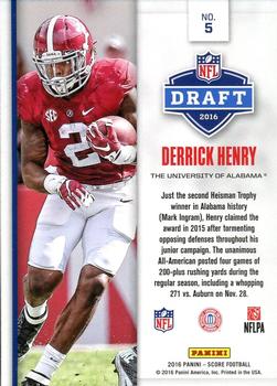 2016 Score - NFL Draft Green #5 Derrick Henry Back