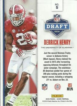 2016 Score - NFL Draft Red #5 Derrick Henry Back