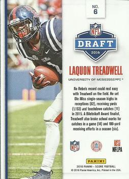 2016 Score - NFL Draft Red #6 Laquon Treadwell Back