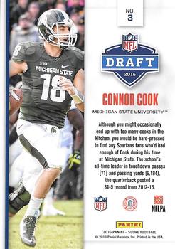 2016 Score - NFL Draft Jumbo Red #3 Connor Cook Back