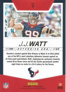 2016 Score - Stoppers #2 J.J. Watt Back