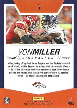 2016 Score - Stoppers Red #3 Von Miller Back
