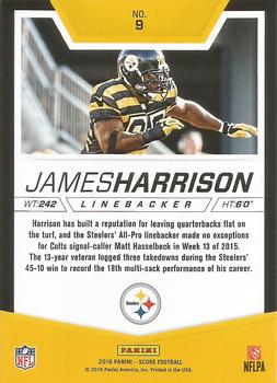 2016 Score - Stoppers Red #9 James Harrison Back